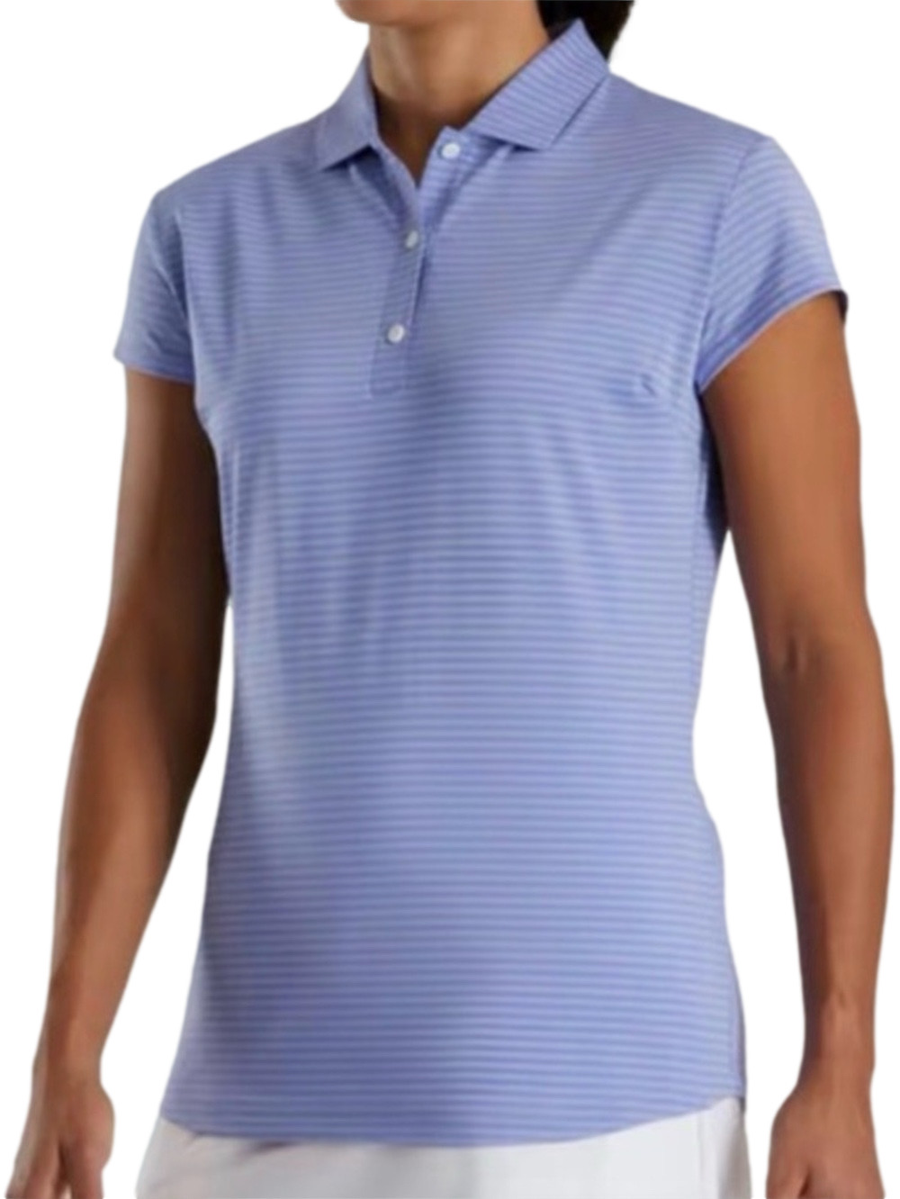 Footjoy cap sleeve tonal stripe polo shirt, lavender, women’s size large